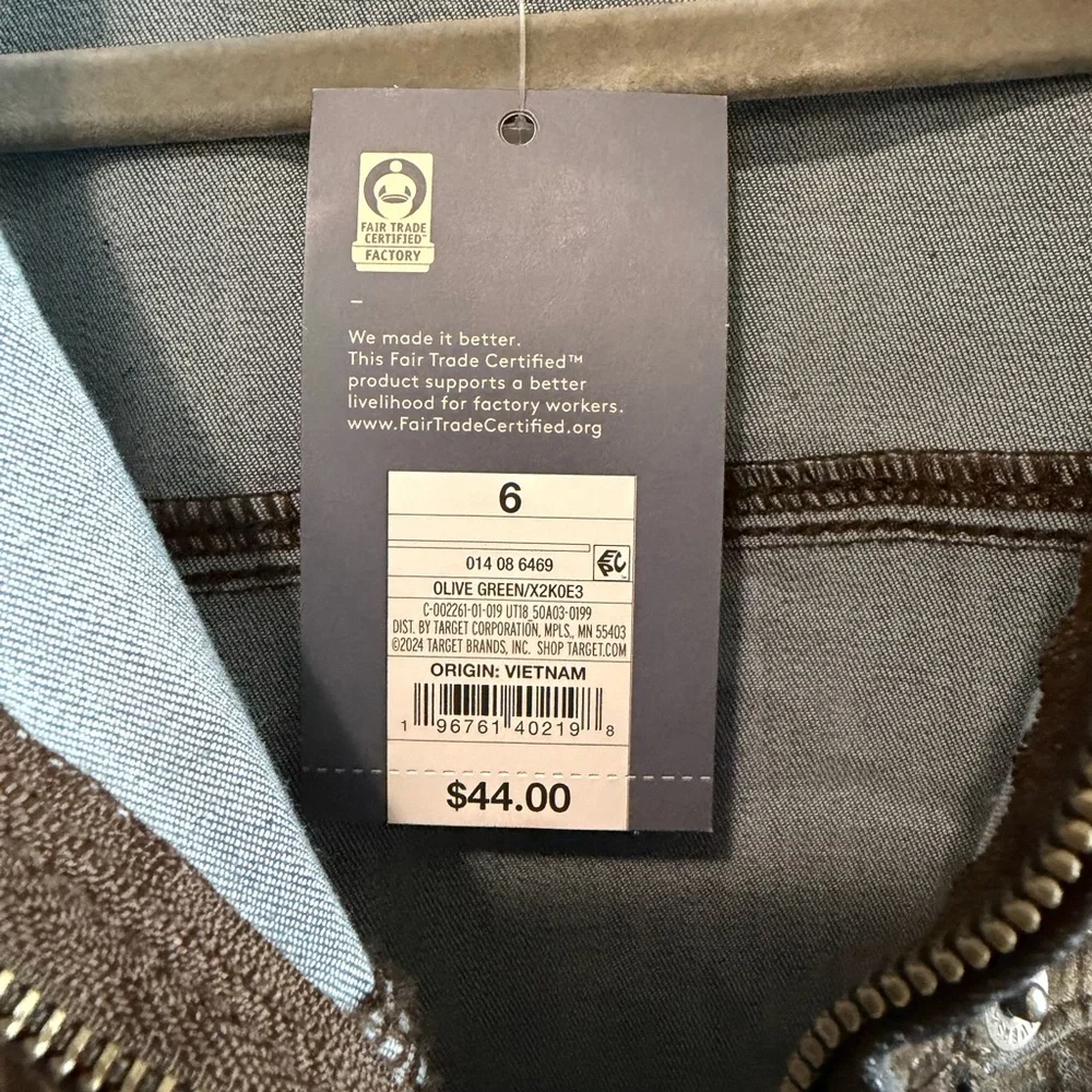 NWT Moss Green Velvet Denim Jumpsuit - Picture 9 of 13